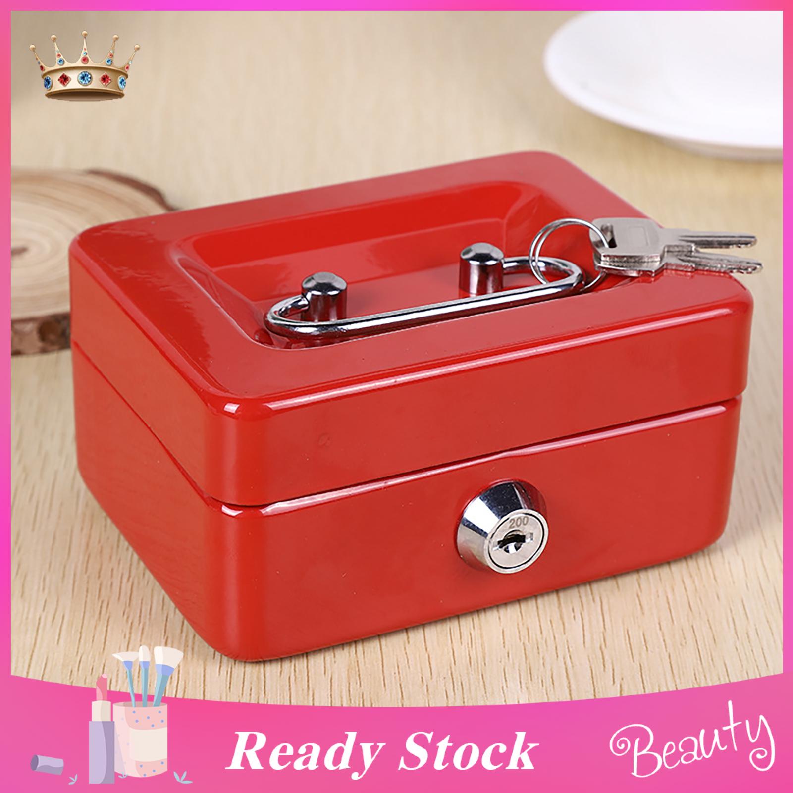 Mini Box with Handle Secureni Box with Lock Keys rle Metal Safe for Jewelry Shock-proof Container for Compt Security Box. 