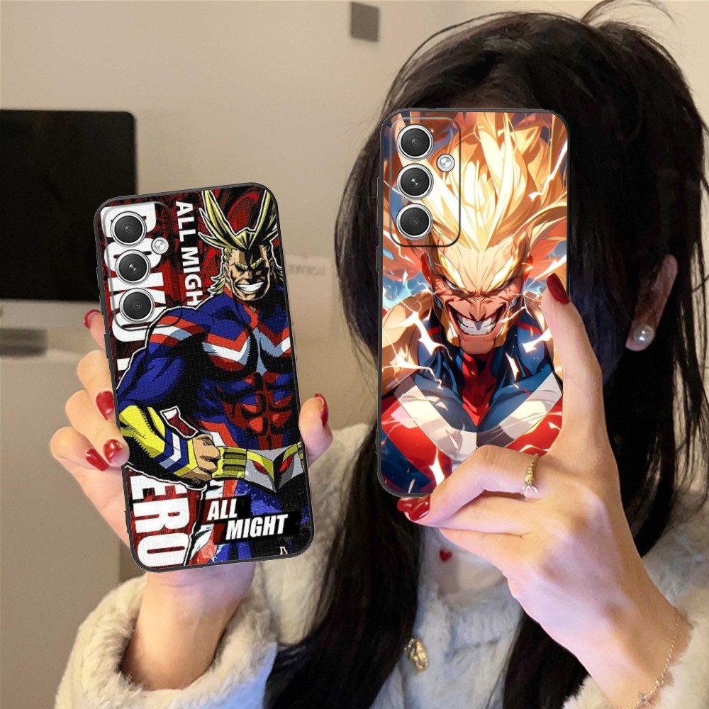 Hero All Might Mobile Cell Phone Case for Samsung Galaxy S24 S23 S22 S21 S20 S10 S9 Plus FE Ultra Lite Black Phone Cover Funda