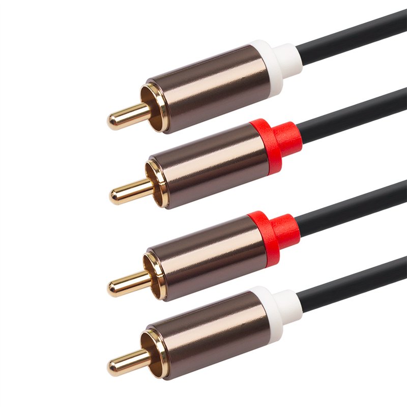 4X 2RCA to 2 RCA Coaxial Audio Cable 3.5 Jack Stereo RCA Audio Cord 1M for Home Theater DVD TV Amplifier CD
