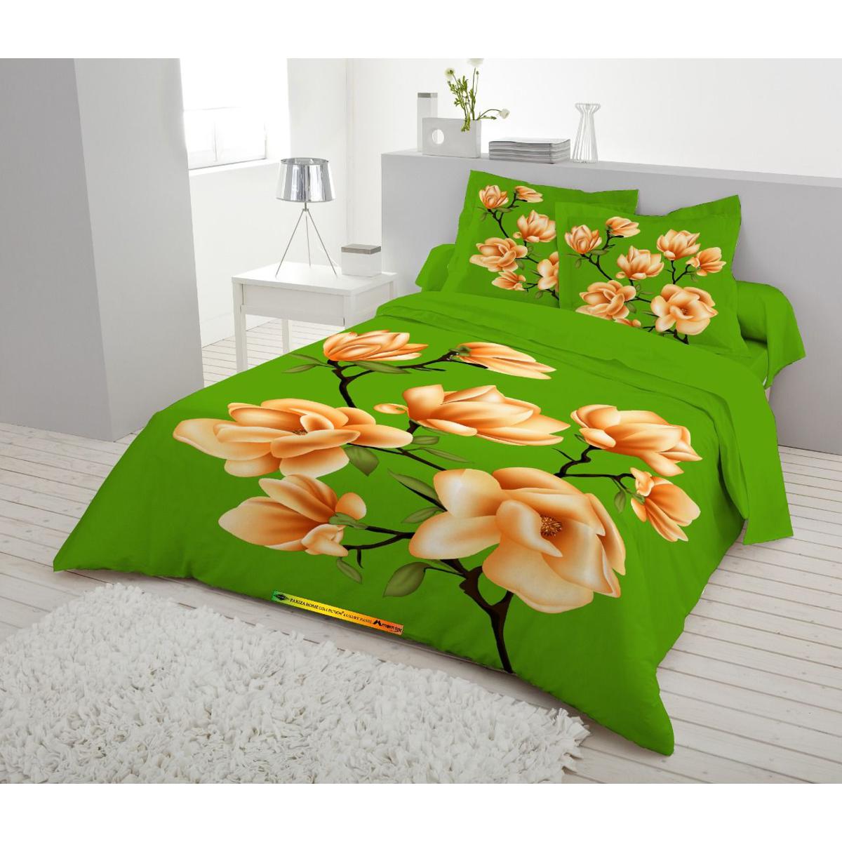 Pakiza Luxury Panel King Size Bed Sheet Set with Two Pillow Covers_New Design, 3 Pieces Set