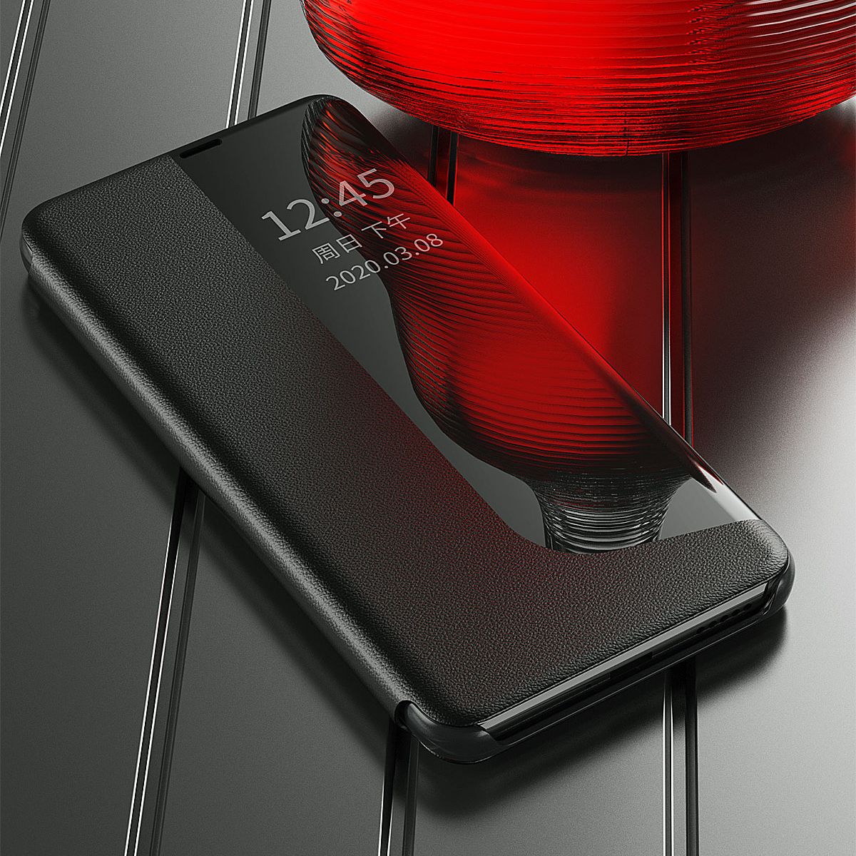 Flip Case For Huawei P20 Pro Phone Case Smart Window View Shockproof PU Leahter Cover. 