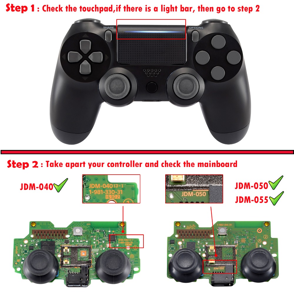 eXtremeRate WHOLE TACTILE Clicky Kit Face Dpad Buttons Flashshot Stop Flex Cable Mouse Click Kit for PS4 Controller CUH-ZCT2. 