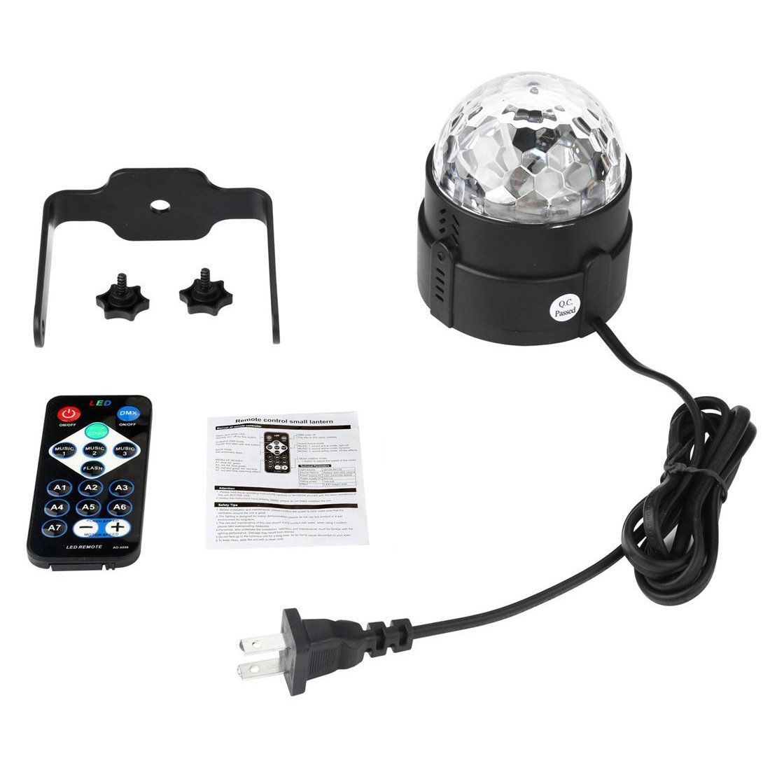 Durable Sound Activated Party Lights with Remote Control Dj Lighting, RBG Disco Ball, Strobe Lamp 7 Modes Stage Par Light for Home Room Dance Parties Birthday DJ Bar (US Plug). 