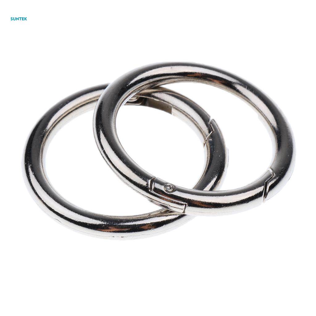 5x Round Carabiner Camping Spring Snap Clip Hook Keychain Key Ring 15mm-49mm