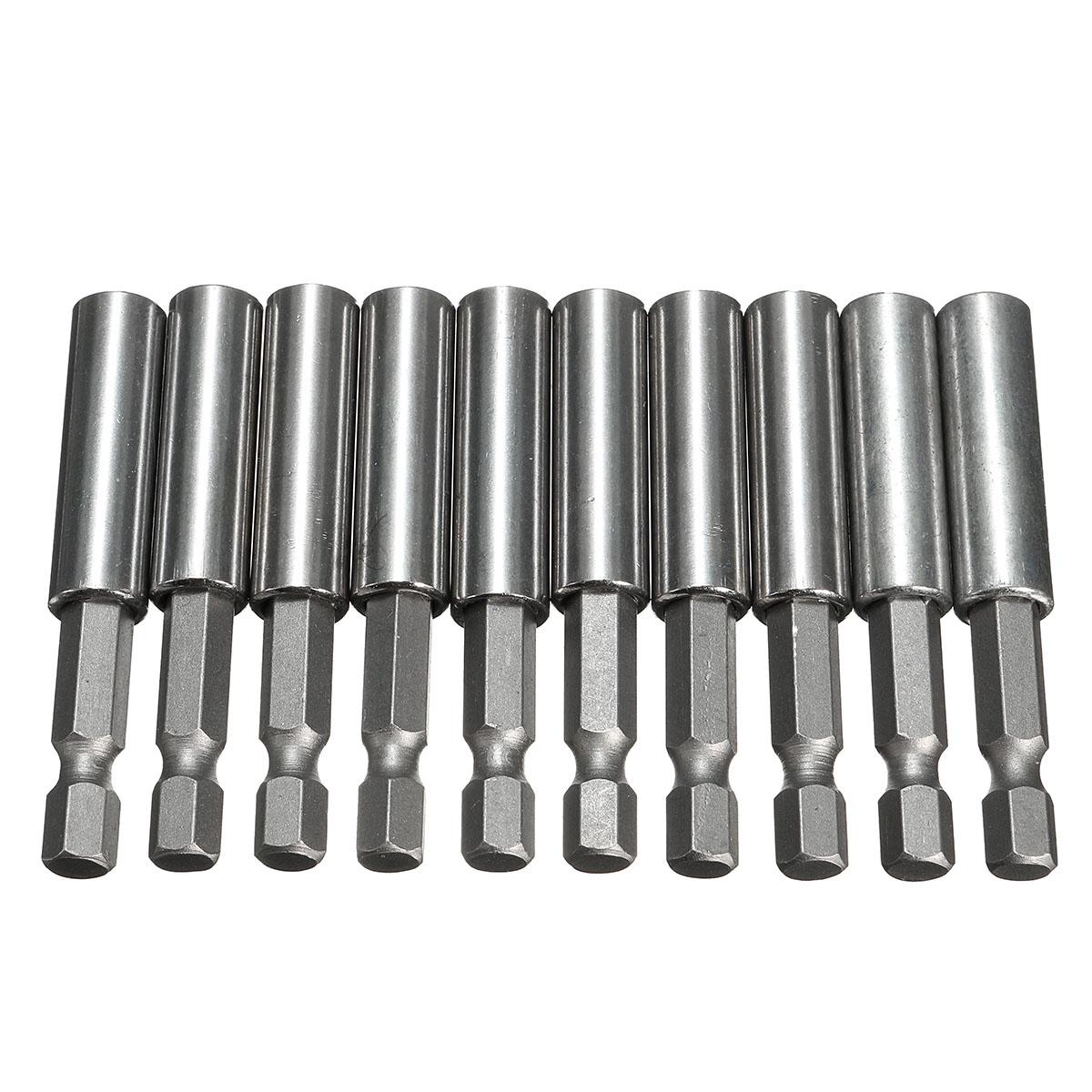 10Pcs 1/4'' Hex Shank Magnetic Extension Socket Drill Bit Holder Power Tools -