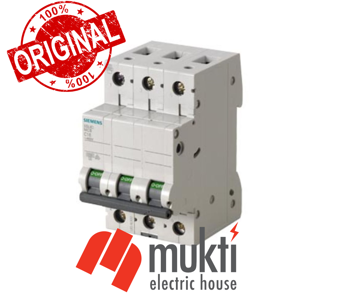 SIEMENS INDIA MCB TP 20A 7.5kA Miniature Circuit Breaker Three Pole 3P. 