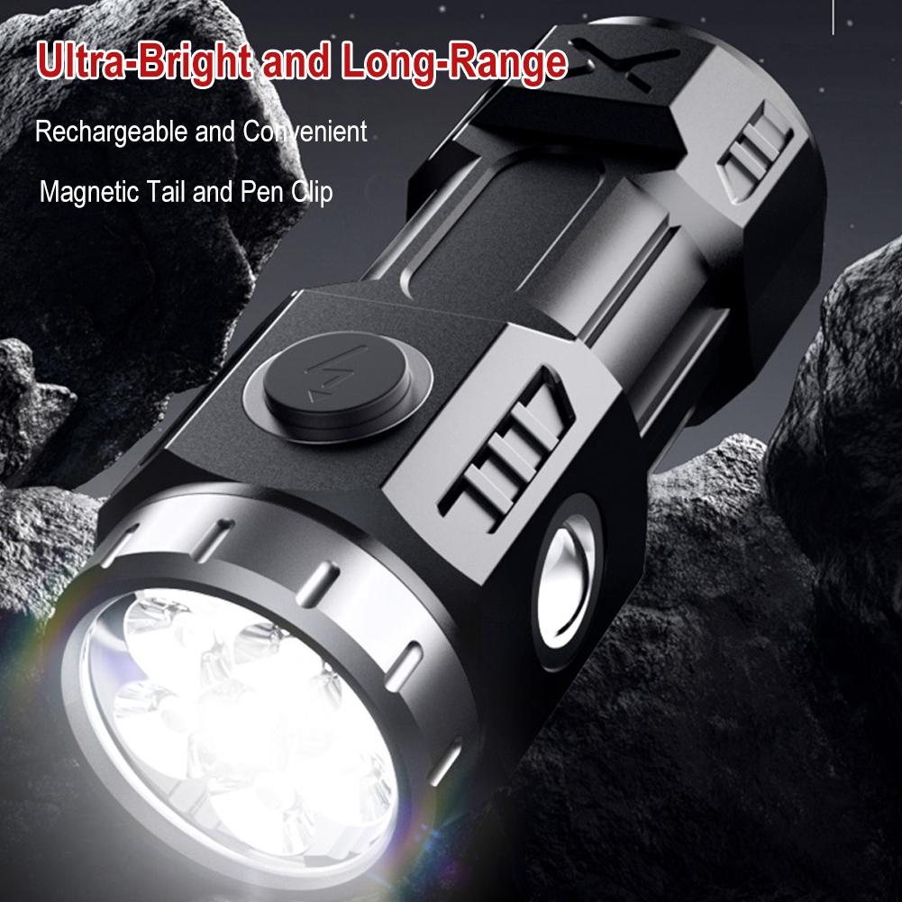Portable LED Flashlight Mini Waterproof,Ultra-Bright,Rechargeable,Multiple Modes Tool For Outdoor Adventure/tough Condition Y9G7