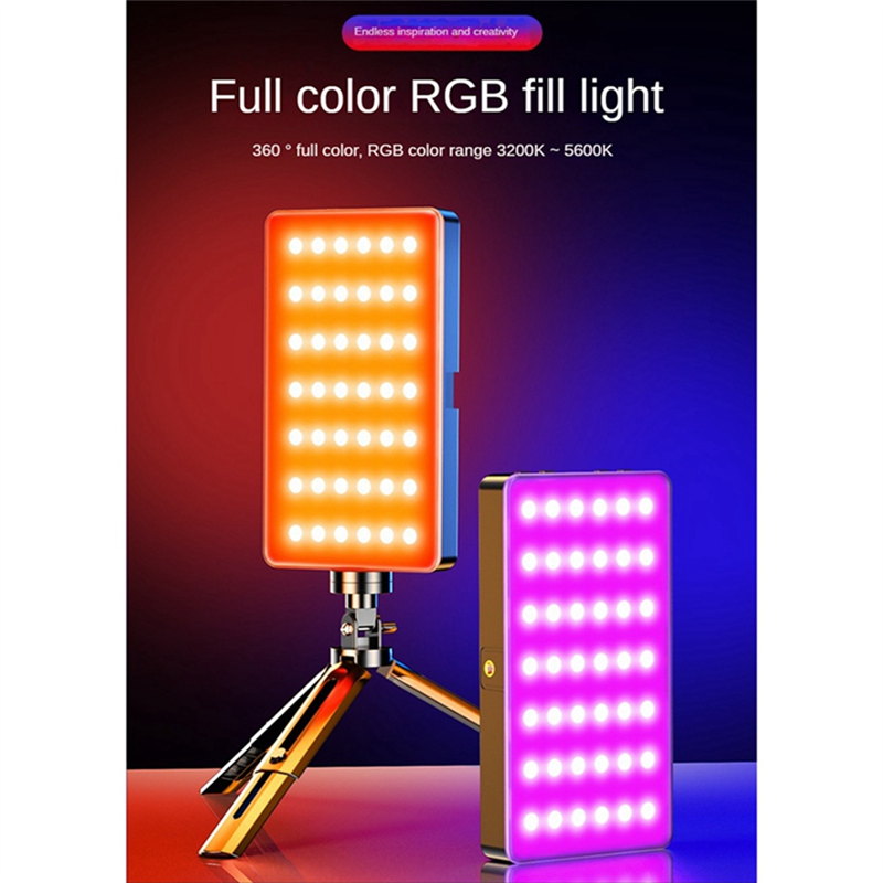 RGB Full-Color Lamp Square Pocket Light LED Fill Light Photography Full-Color LED Charging Light. 