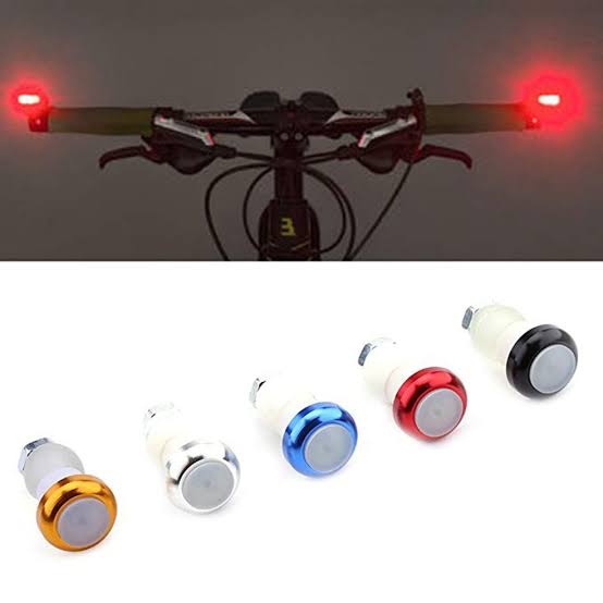 2pcs / set Battery Powered Bicycle Handlebar Light Bike Signal Lamp Cycling LED Bar End Plug Safety Indicators - Cycle Accessories - Cycle Accessories. 