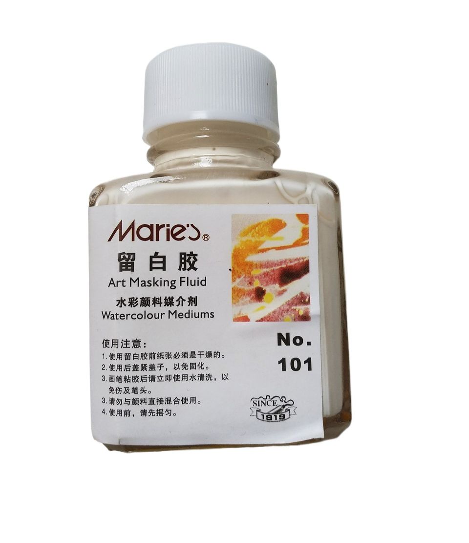 Marie's Masking Fluid Gum for water color 100ml | Can also be used for ink and other types of water-based colours. 