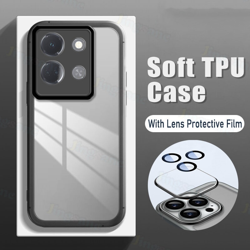For Redmi Note 13 Pro 4G Case Camera Protection Semi Transparent Soft Silicone Shockproof with Lens Protector Films for Redmi Note 13 Pro 4G Back Cover. 