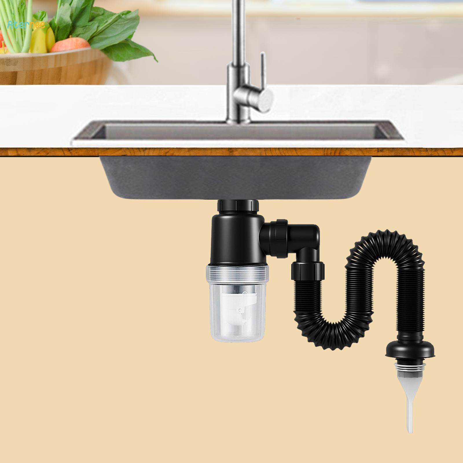 Universal Sink Drain Pipe Set Flexible Easy to Install Adjustable Adapter Expandable Sink Basin Drain for Kitchen Sink Bathroom Replacement. 