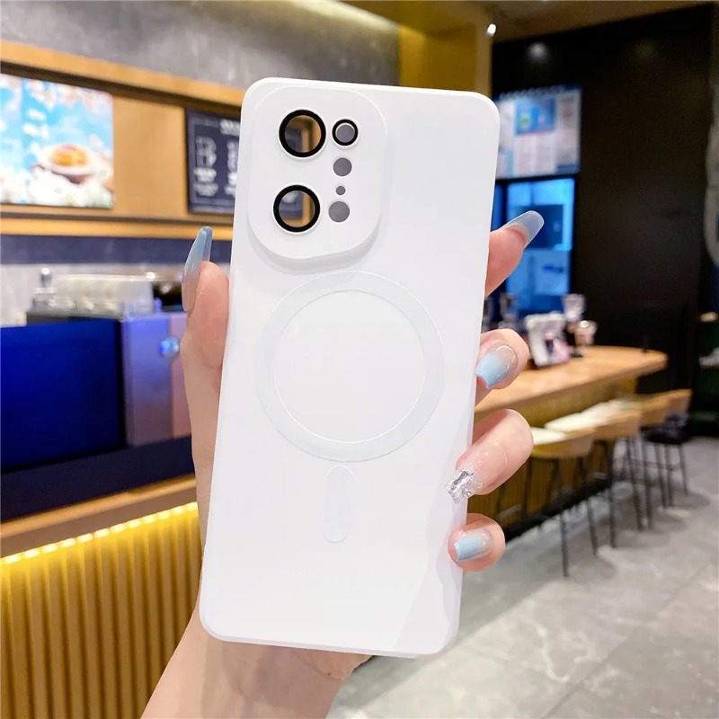 For Magsafe Magnetic Wireless Charging Case For OPPO Find X5 Pro X5Pro Matte Soft TPU Silicone Cover. 