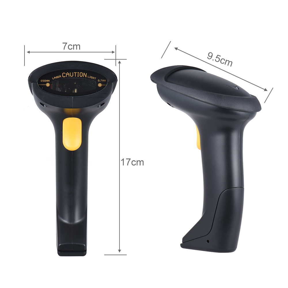 Automatic/ Manual 2.4G Wireless Handheld 1D Barcode Scanner Reader Supports Reverse Type Bar Code Scanning with USB Receiver for Supermarket Library Logistics Express Retail Store Warehouse. 