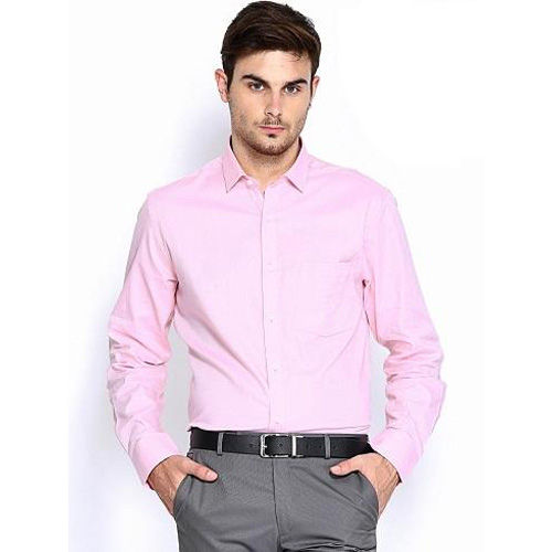 Pink Cotton Long Sleeves Casual Shirt For Men
