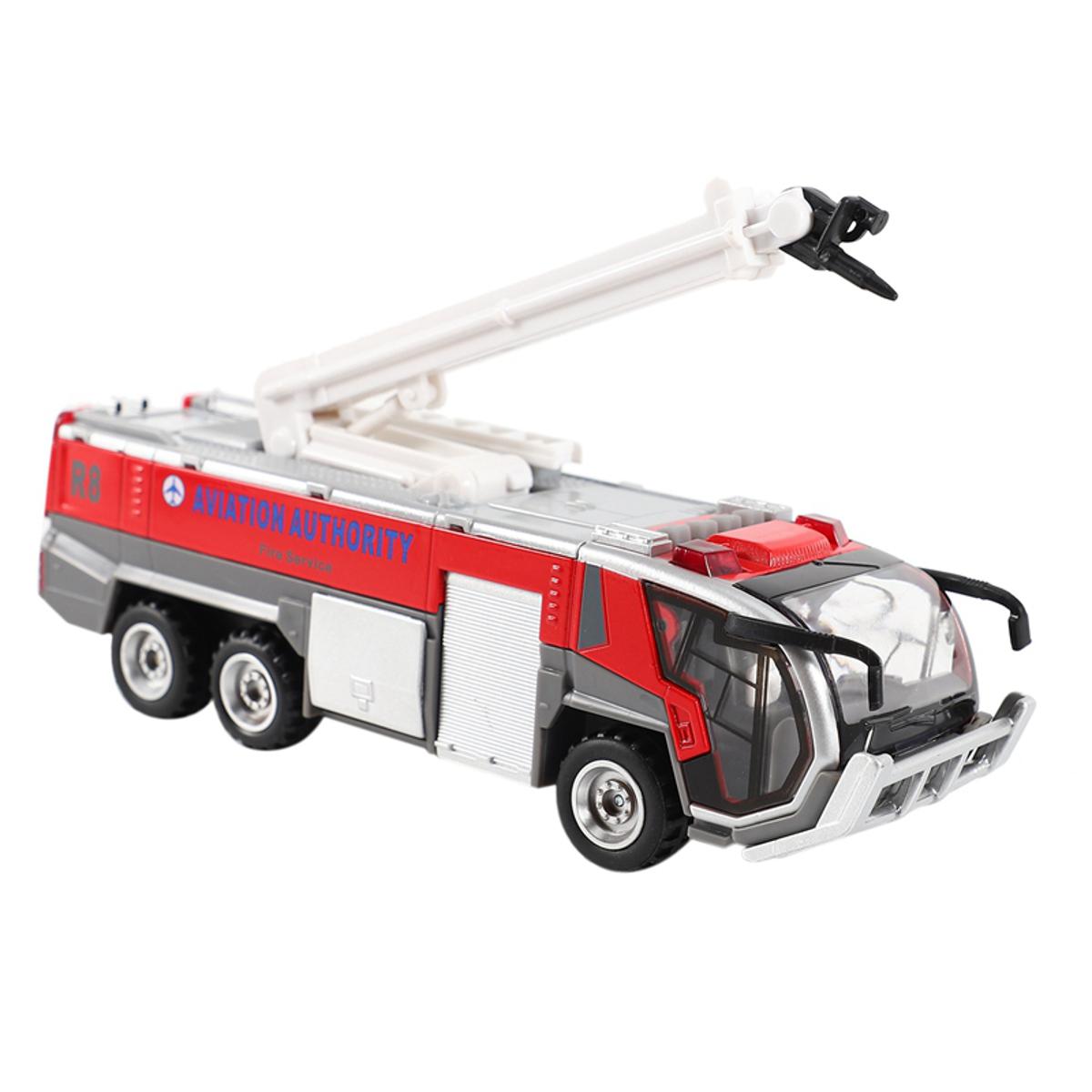 【Lejia】2 1:32 Airport Fire Truck Die-Cast Engineering Vehicles Car Model Toy with Light, Red & Yellow