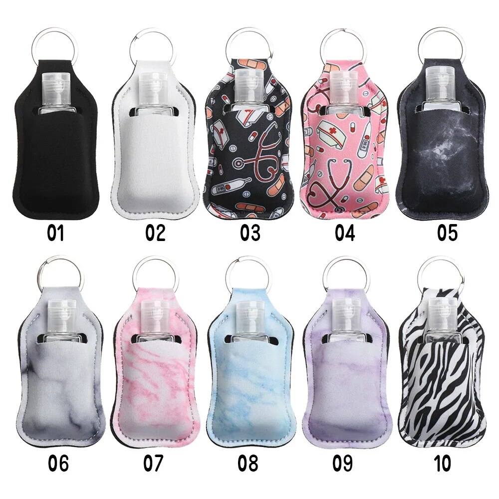 Hand Sanitizer Bottle Keychain Holder 30ml Travel Flip Cap Refillable Bottle Reusable Lid Container Bottles With Keychain. 