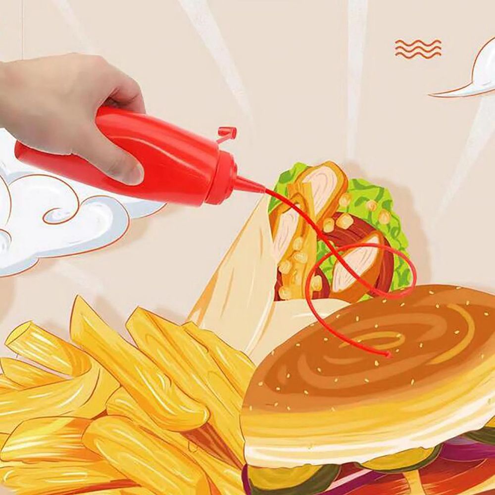 QUILLAN Funny Prank Ketchup Bottle Practical Jokes Tomato Bottle Toy Prank Salad Bottle Decompression Vent Creative Trick Kids Toys Kitchen Gadget Empty Bottles Fake Ketchup Bottle/Multicolor. 