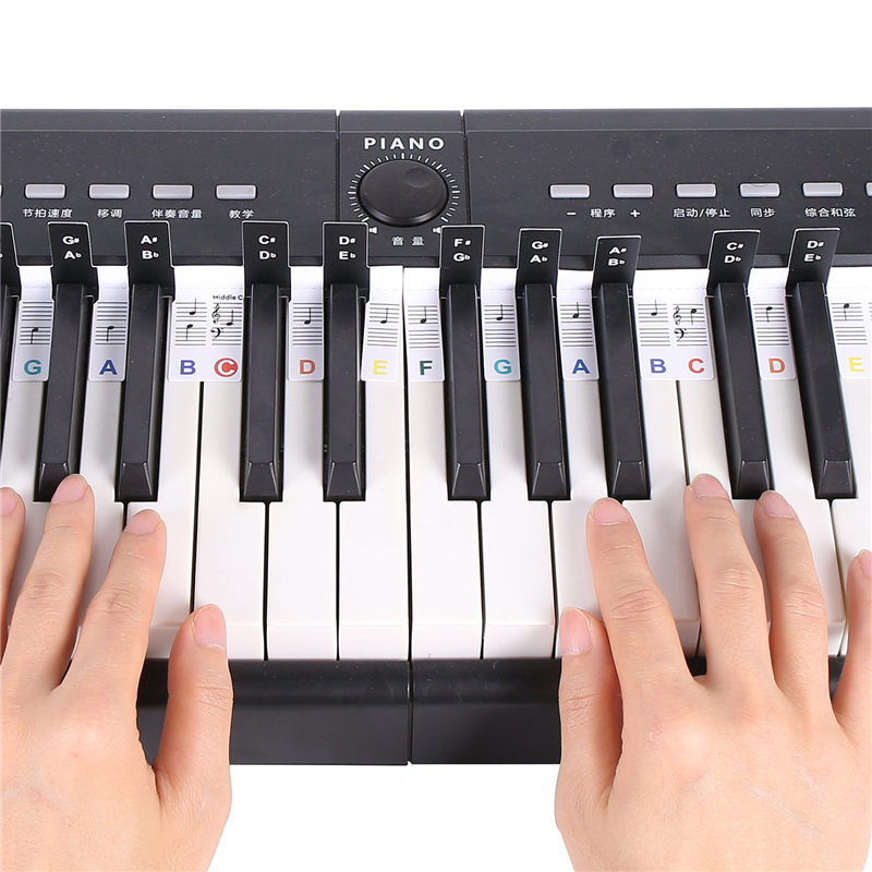 Removable Piano KEY Labels Piano Keyboard Stickers Black+White. 
