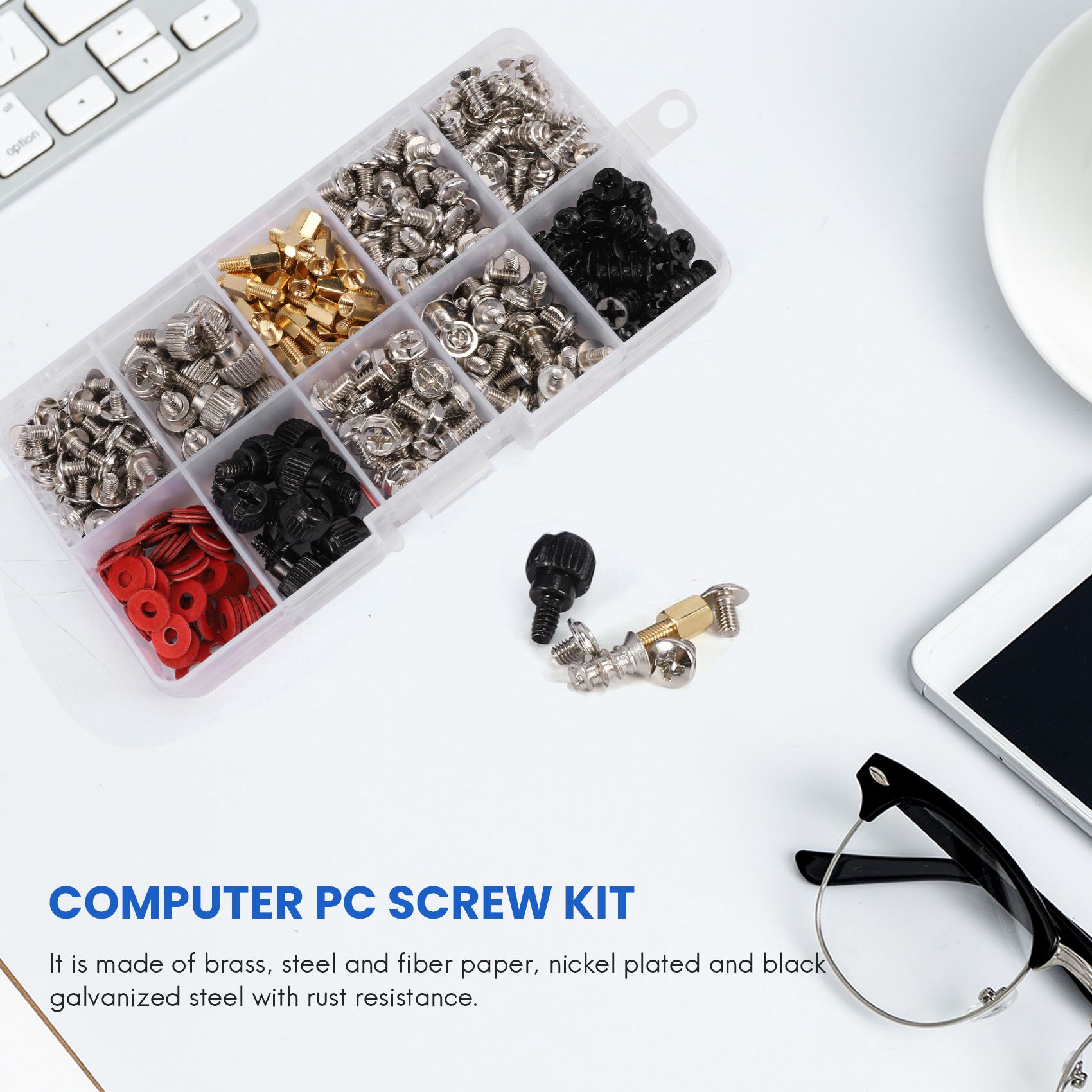 360PCS Personal Computer Screw,Pc Case Screws,Motheoard Standoffs. 