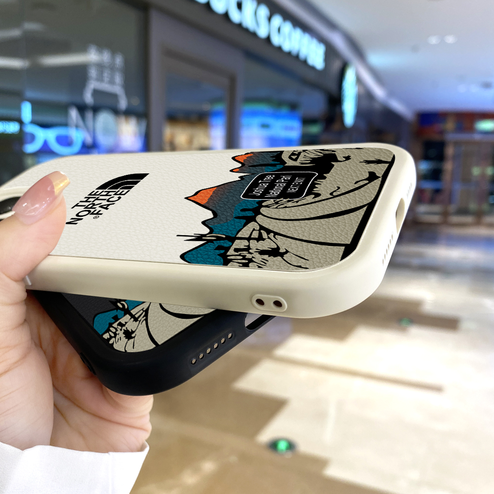 For iPhone 6/6S Slim Skin Feeling Cartoon Simple Scenery Leather Back Casing Soft Silicone PU Leather Cover Phone Case. 