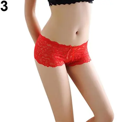Fusipu Women Sexy Floral Lace Seamless Panty Briefs Boxer Shorts