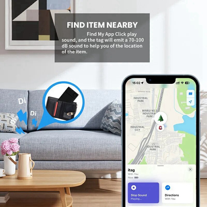 Wireless Rechargerable Smart Card Tracker Work With Apple Find My App Back Cover Icard Tag For Airtag ID Card Finder. 
