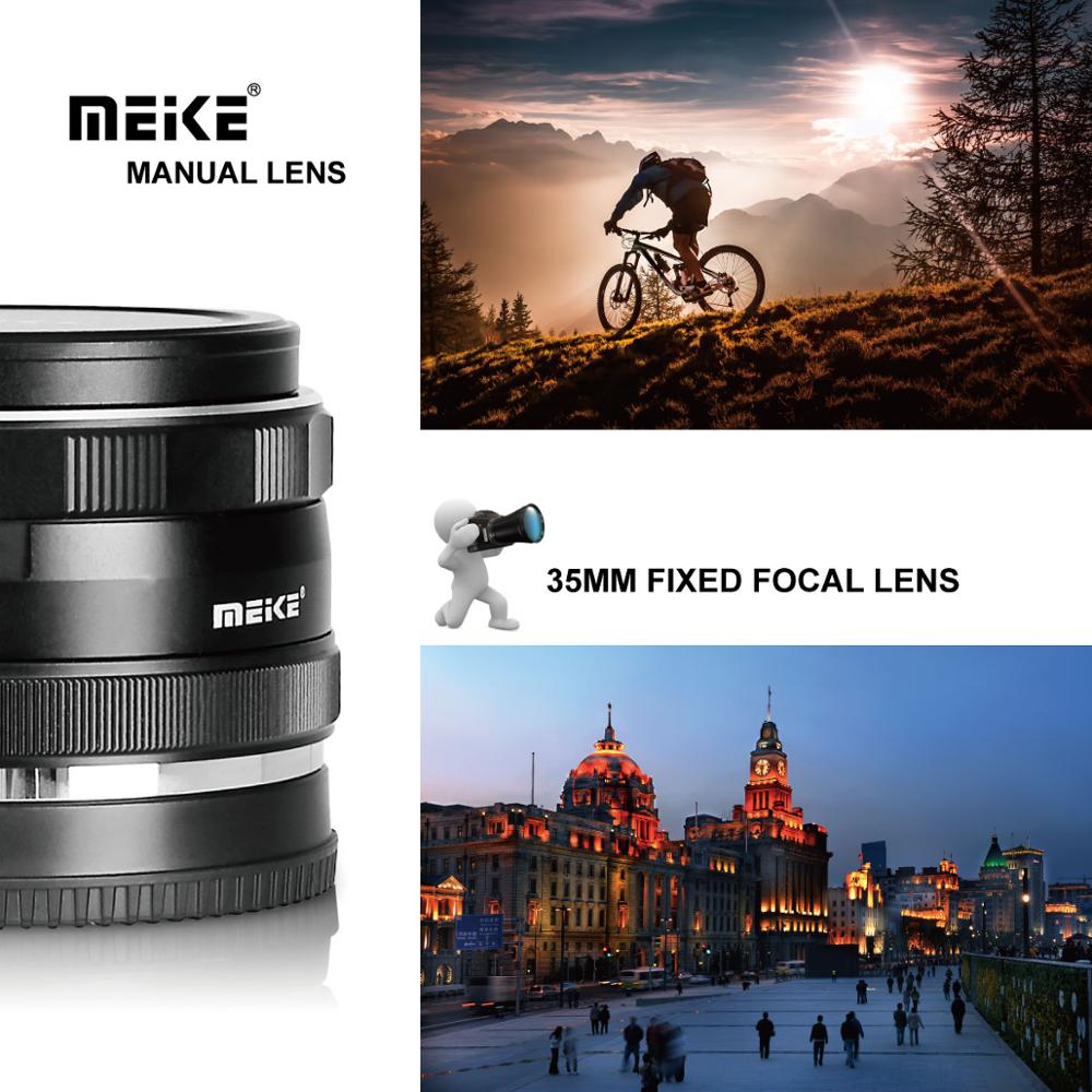Meike 35mm F1.7 Camera Lens APS-C Large Aperture Manual Focus for Panasonic Olympus Fujifilm Sony Canon M10 M5 Mount Camera. 