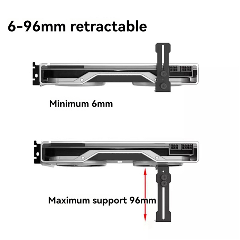 Adjustable GPU Brace Prevent Sagging Video Card Support Bracket White. 