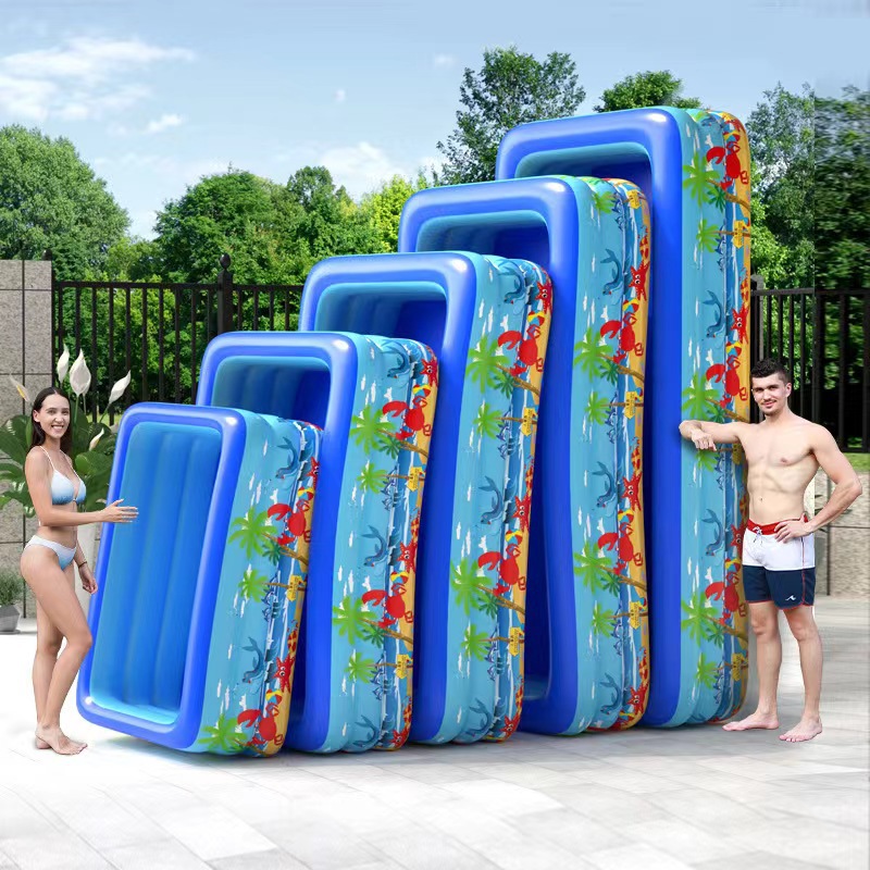 Stylish Addition - Rectangle Quick Set Inflatable Pool Above Ground Swimming Pool Kids Family Sports with free Electric pumper - Modern - Choice Expression. 