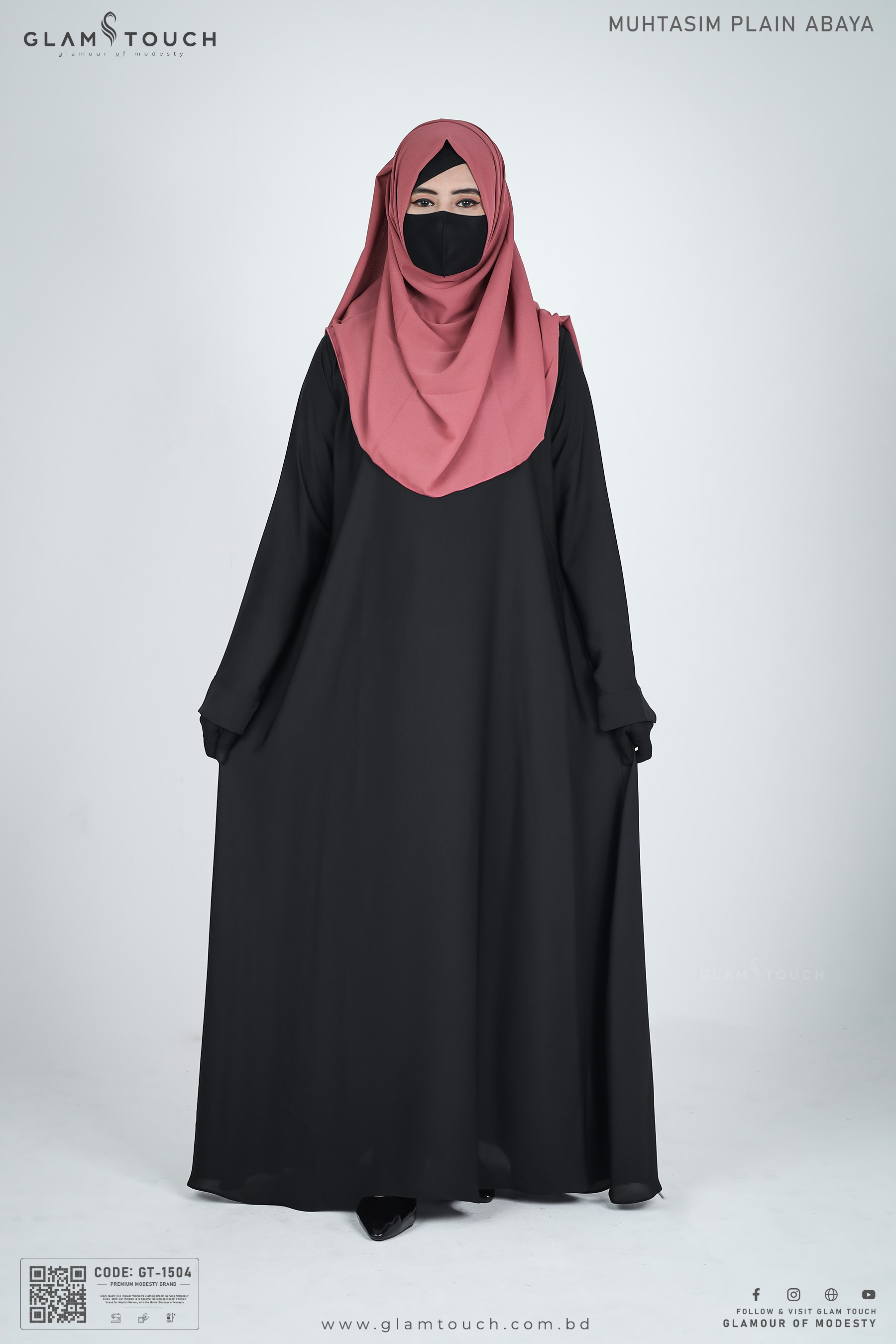 Glam Touch Premium Muhtasim Regular Plain Abaya