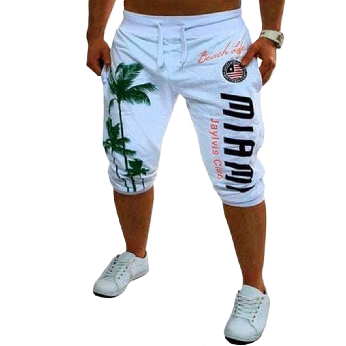 Stylish White Color Three Quarter Pant For Men'S - Short Pant For Men. 