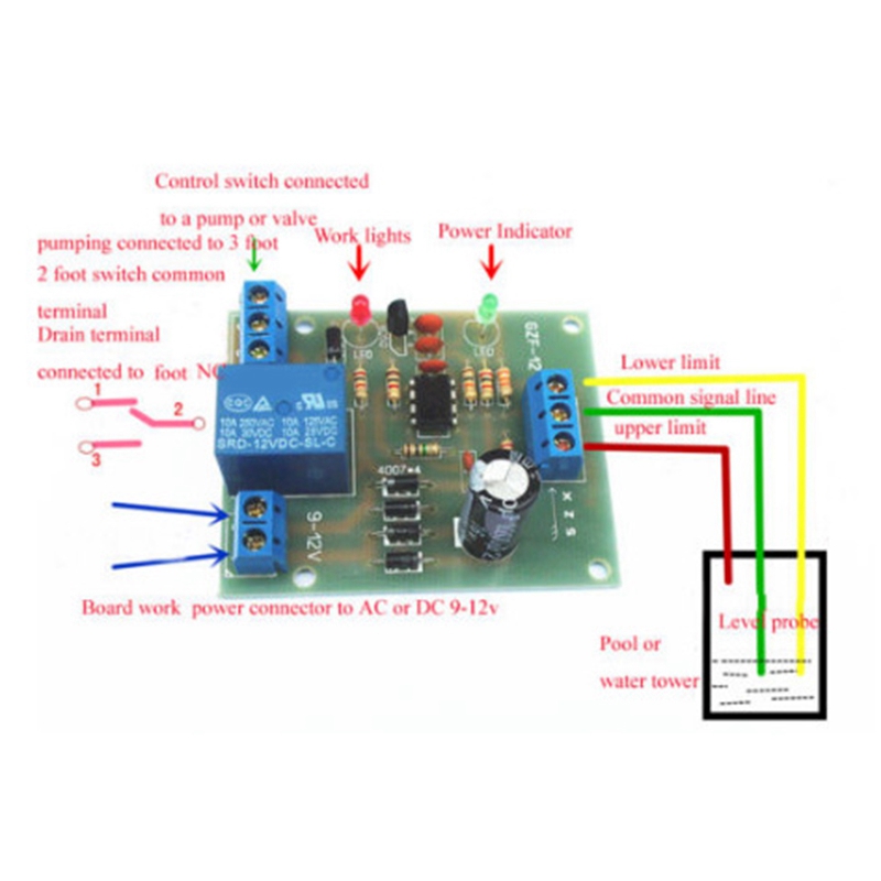 Water fluid Level Controller Sensor Module Water Level Detection Sensor Pumping Drainage Protection Circuit d. 