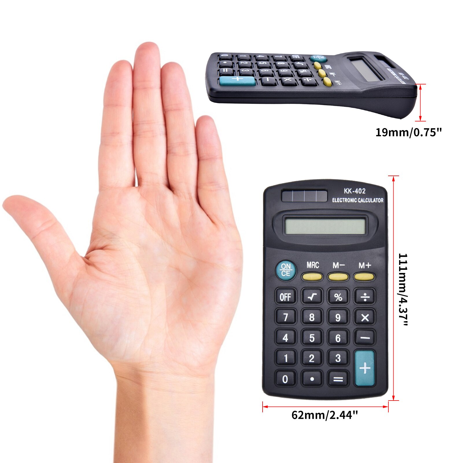 【happy one】Mini Calculator Display Small Cute Pocket Size 4.37x2.44'' Portable Account Financial Calculating Tool. 