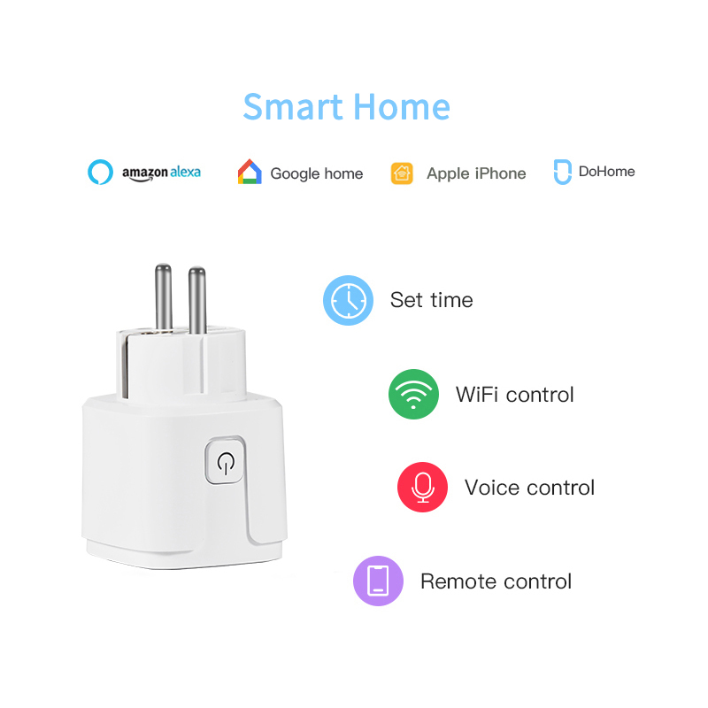 Wifi Smart Socket Wireless Plug Timer EU Plug 100-250V Voice Control dohome APP Work With Siri Alexa Google Assisitant