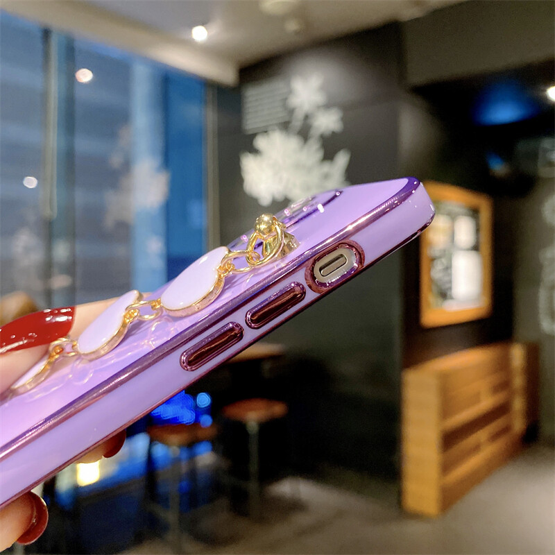 Phone case OPPO A92 Soft Case Transparent Plating Electroplating Shiny Cases + Love Bracelet For OPPO A92 Cover. 
