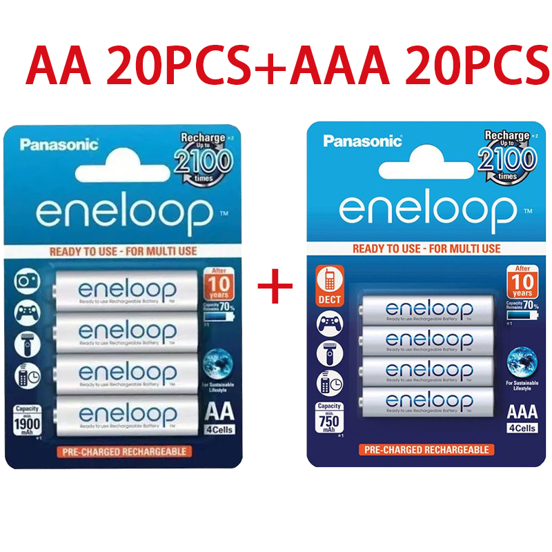 Panasonic Eneloop original AA AAA rechargeable battery 1.2v 1900mAh 800mAh pre-charged nimh suitable for flashlight camera toys. 