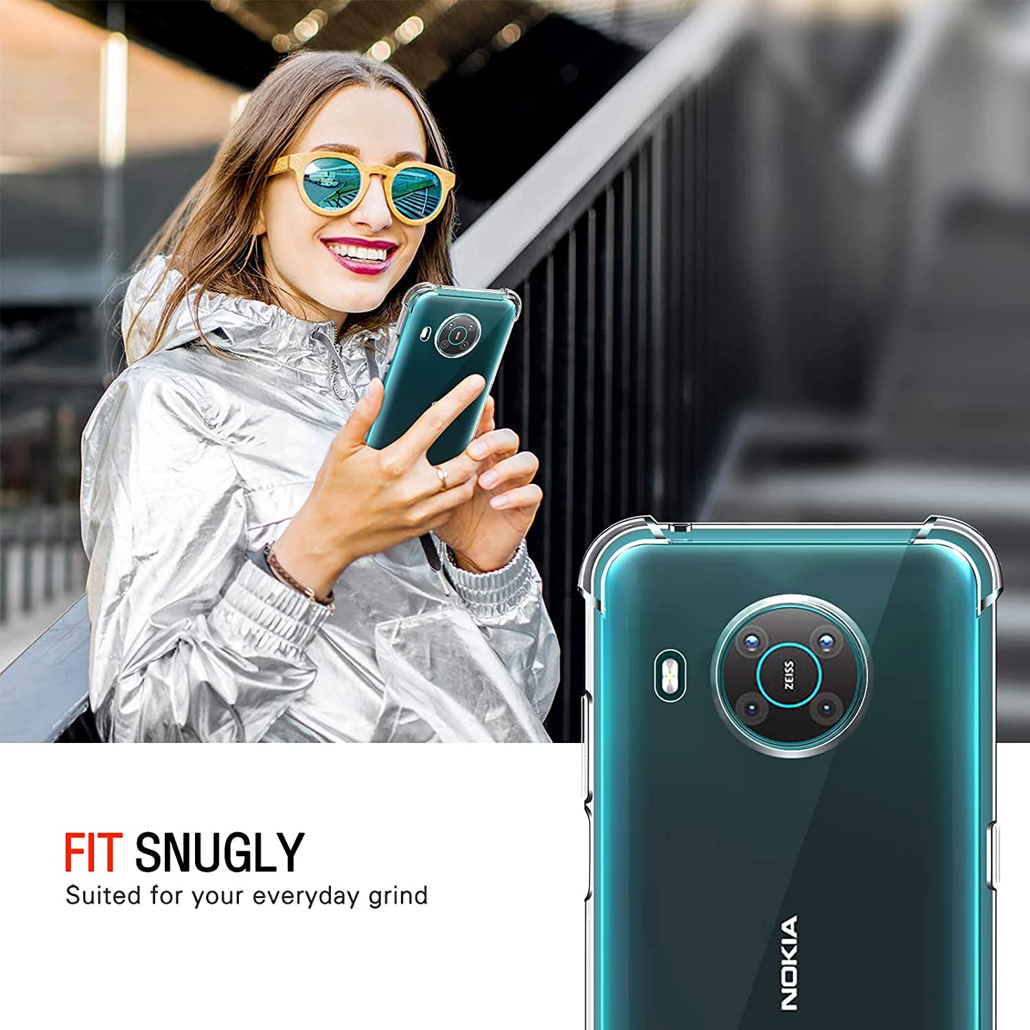 For Nokia X20 Back Cover Shockproof Transparent Soft TPU Silicone Protector Phone Case with Shock Absorption Bumper Corners. 