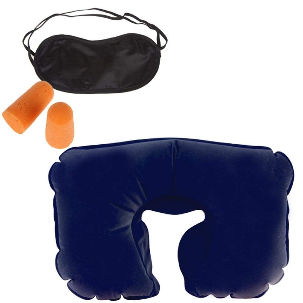Travel Selection 3 in 1 with Comfort Neck Pillow Sleeping Eye Mask & Travel Earplug Set (Darun Online Shop). 