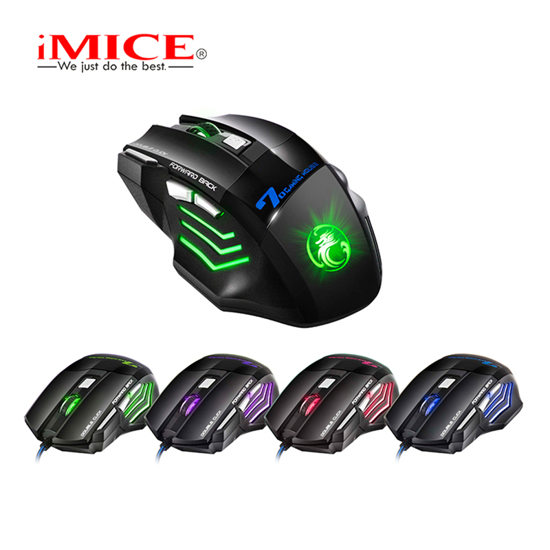 Gaming Mouse 7 Button LED USB Computer Mouse Gamer Ergonomic Wired iMice X7 Silent Mouse With Backlight For PC Laptop. 