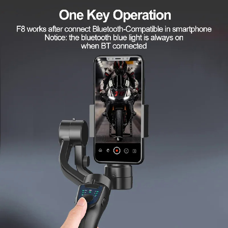 F8 Handheld 3-Axis Gimbal Phone Holder Anti Shake Video Record Stabilizer for Xiaomi iPhone Cellphone Smartphone. 