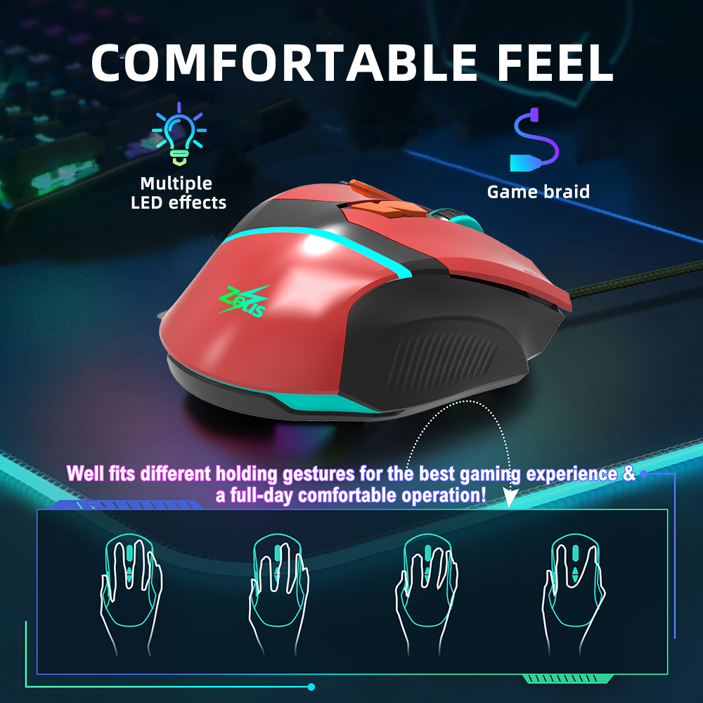 Ninja sales. Zeus x Gundam Wired Gaming Mouse with RGB LED Light 8 keys Adjustable DPI (GD-002)-Online Exclusive. 