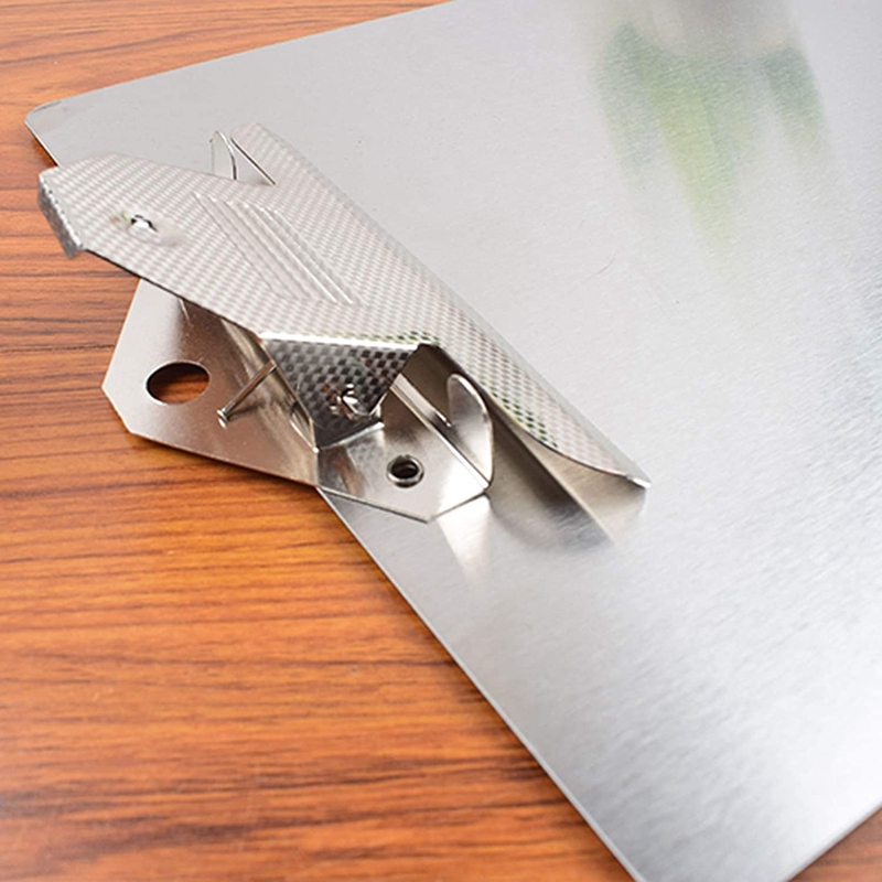 File Folder Metal Clipboard A4 Stainless Steel Clip Board Organizer Binder Board Menu Splint for Office School Teach. 