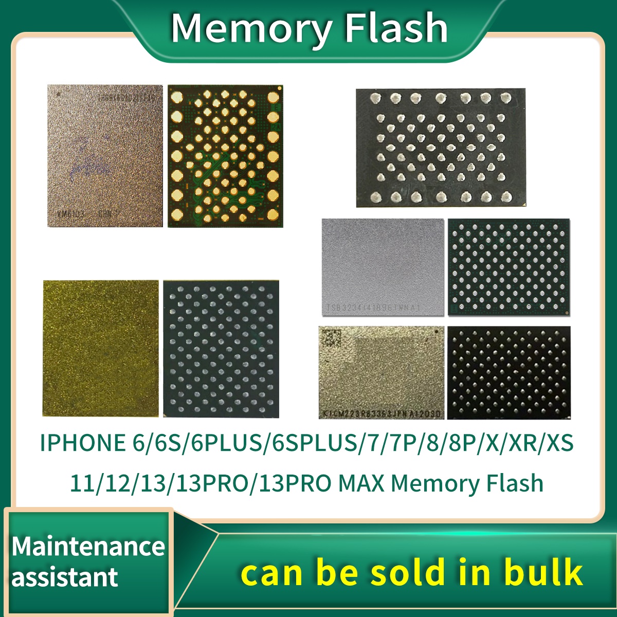 32G 64G 128G 256GB 512G 1TB HDD NAND Memory Flash For iphone 5S 6 6P 6S 6SP 7 7P 8 8P X XS XSMax 11 12 13 Pro Max emmc