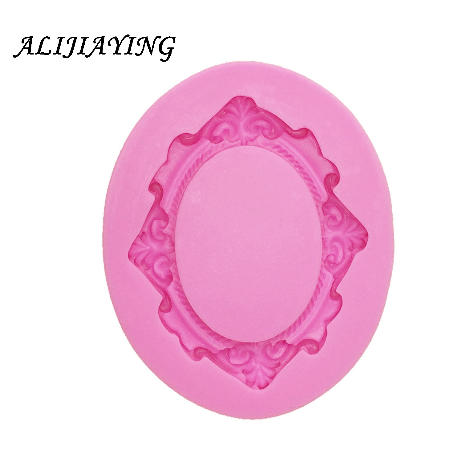 【happy one】1Pcs Silicone Mold Flower Ring Frame Mirror Fondant Cake Decorating Tools Silicone   Cake Mold polymer clay molds D1078. 