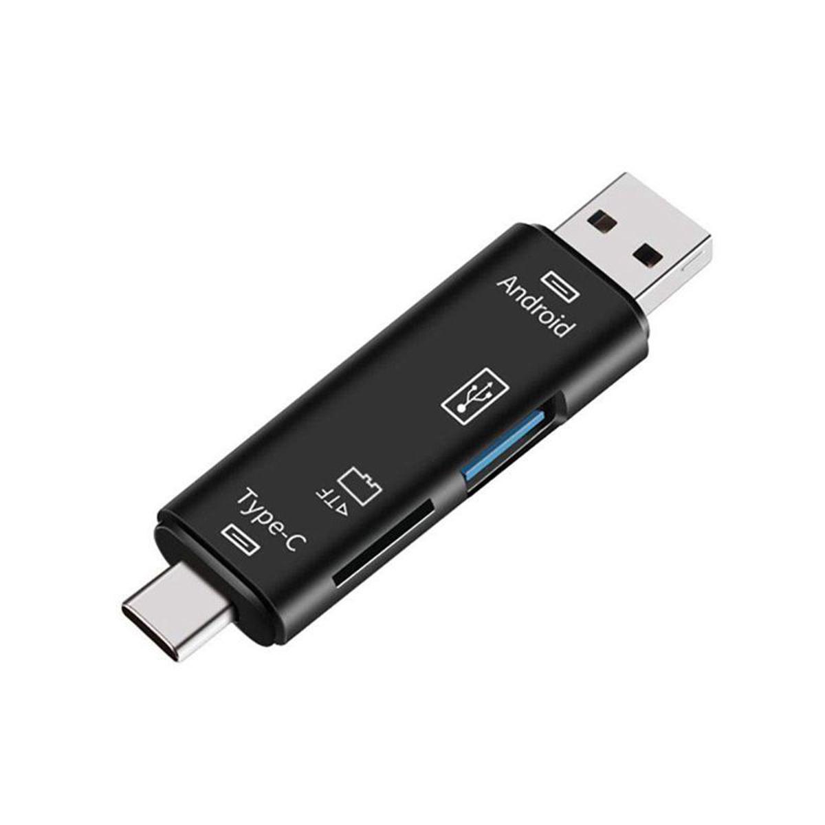 Multifunction OTG Card Reader- Type-C/USB /Micro USB/Micro SD Memory Card Reader Original. 