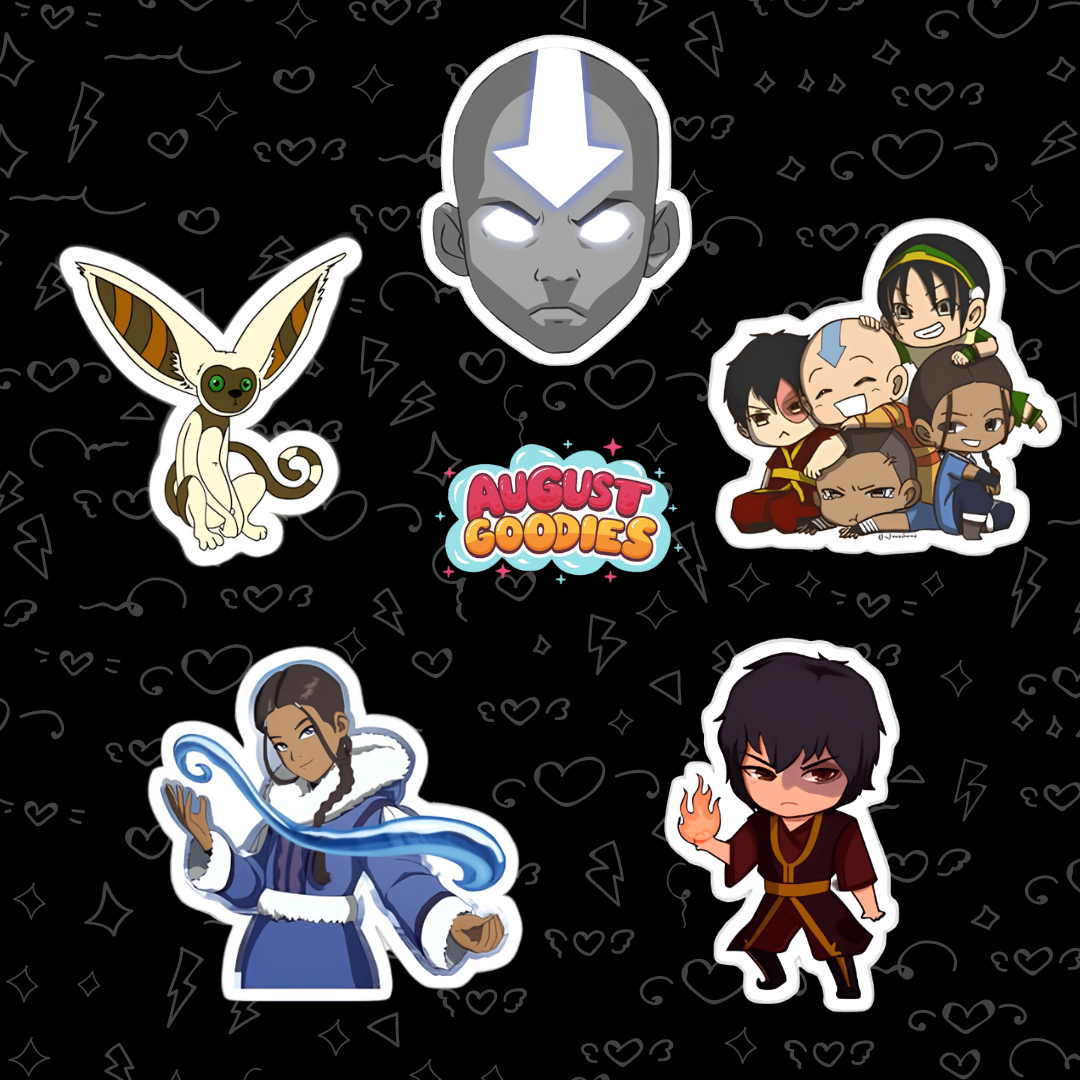 10 pieces of Avatar : The last airbender stickers for notebooks , laptops ,diary etc