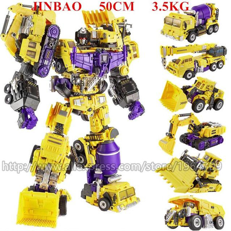 Jinbao 5 In 1 45 cm Big Transformation Predaking Toys Anime Devastator KO G1 Robot Action Figure Model Boy Children Kid Gift. 