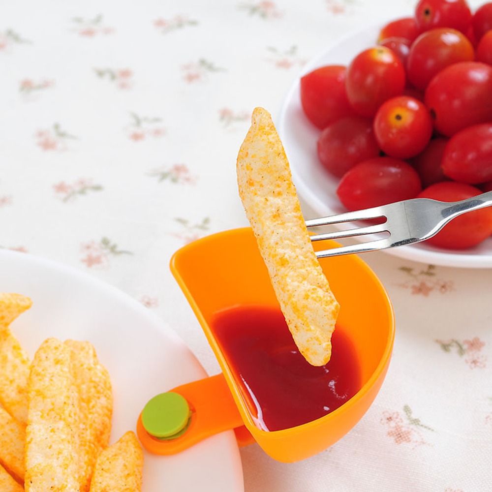 JCZX 4Pcs Creative For Dinner Plate Dip Holders Clip-on Bowl Sauce Holder Sauce Grab Dip Clip Bowls Sauce Dip Container. 