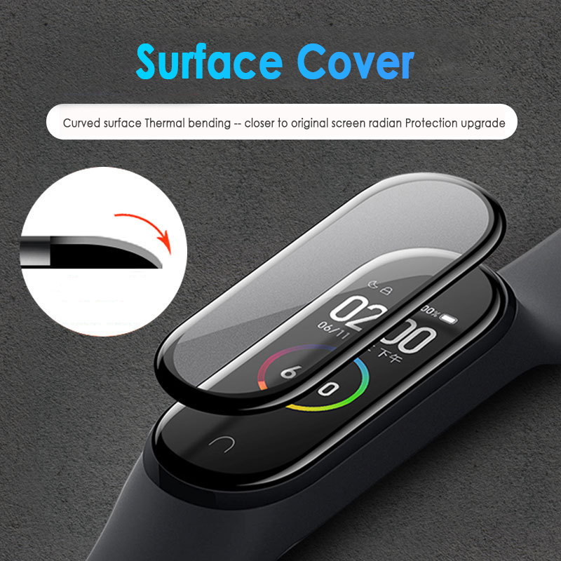 4 5 Glue Glass Mi Band D Soft Protective Glass 7 8 Glue Mi Band 6 Reels with Mi Band Smart Watch Miban Sheet 9D Full Screen Protective Film. 